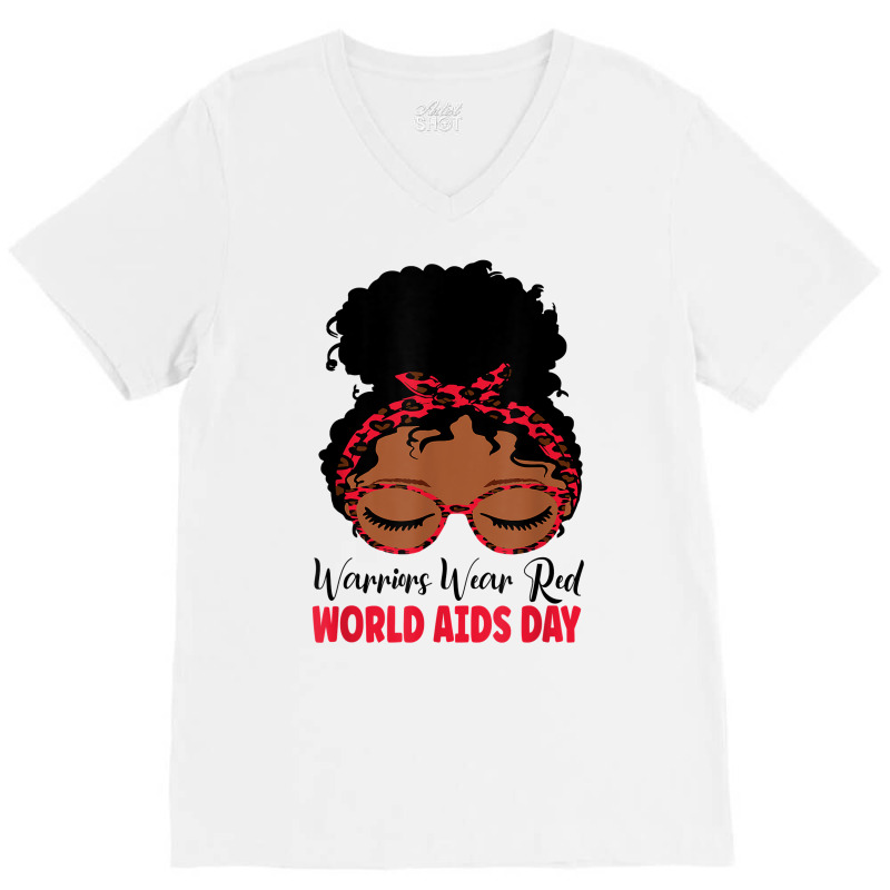 Aids Awareness Shirt Hiv Aids Awareness Warriors Wear Red T Shirt V-Neck Tee by lavenakf44f | Artistshot