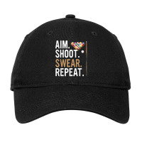 Aim Shoot Swear Repeat   Pool Billiard T Shirt Adjustable Cap | Artistshot