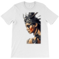 Beautiful Woman Warrior Wearing Damaged Scales A Battle T Shirt T-shirt | Artistshot