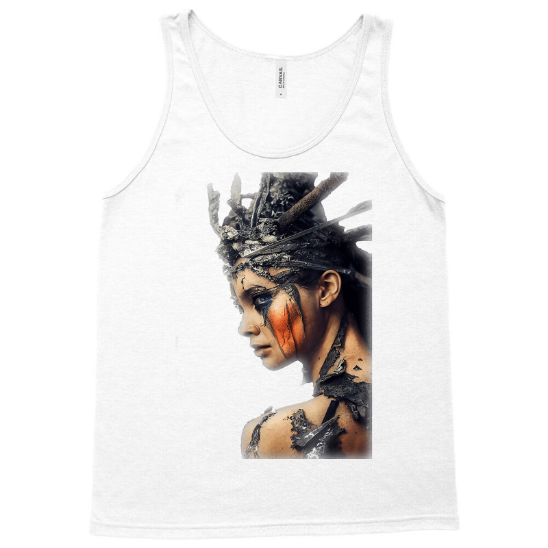 Beautiful Woman Warrior Wearing Damaged Scales A Battle T Shirt Tank Top | Artistshot