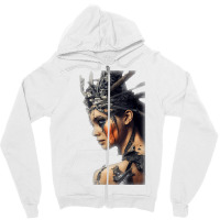 Beautiful Woman Warrior Wearing Damaged Scales A Battle T Shirt Zipper Hoodie | Artistshot