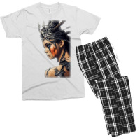 Beautiful Woman Warrior Wearing Damaged Scales A Battle T Shirt Men's T-shirt Pajama Set | Artistshot