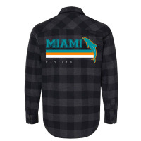 Miami Sports Football Athletic Novelty Dolphin Retro Flannel Shirt | Artistshot