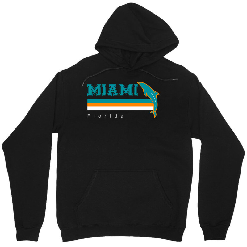 Miami Sports Football Athletic Novelty Dolphin Retro Unisex Hoodie | Artistshot