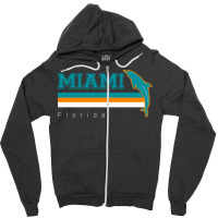 Miami Sports Football Athletic Novelty Dolphin Retro Zipper Hoodie | Artistshot