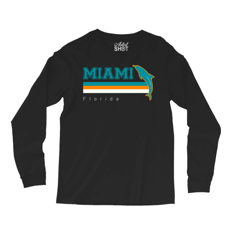 Miami Sports Football Athletic Novelty Dolphin Retro Long Sleeve Shirts | Artistshot