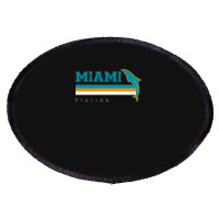 Miami Sports Football Athletic Novelty Dolphin Retro Oval Patch | Artistshot