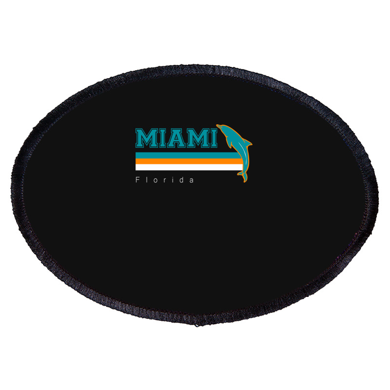 Miami Sports Football Athletic Novelty Dolphin Retro Oval Patch | Artistshot