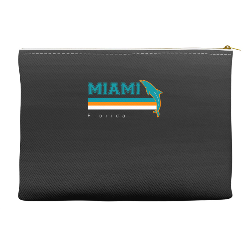 Miami Sports Football Athletic Novelty Dolphin Retro Accessory Pouches | Artistshot