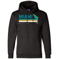 Miami Sports Football Athletic Novelty Dolphin Retro Champion Hoodie | Artistshot