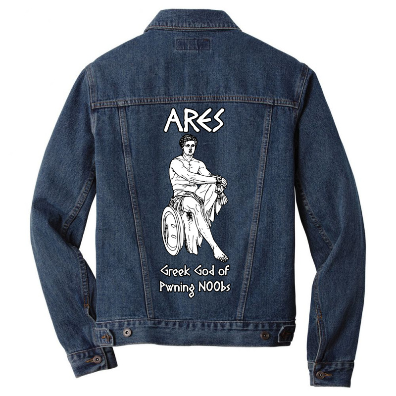 Ares, Greek God Of Pwning N00bs Men Denim Jacket by Mary Hatton | Artistshot