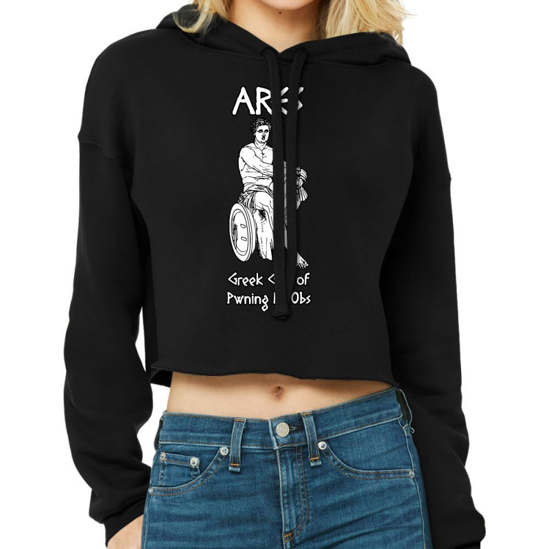 Ares, Greek God Of Pwning N00bs Cropped Hoodie by Mary Hatton | Artistshot