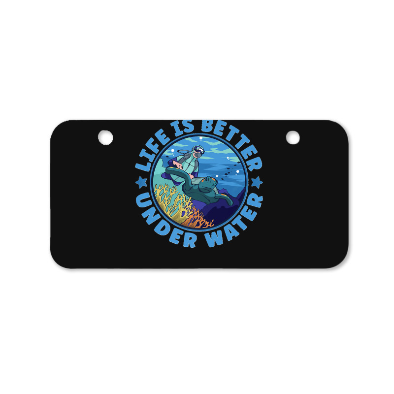 Life Is Better Under Water Marine Biology Scuba Diver Premium Bicycle License Plate | Artistshot