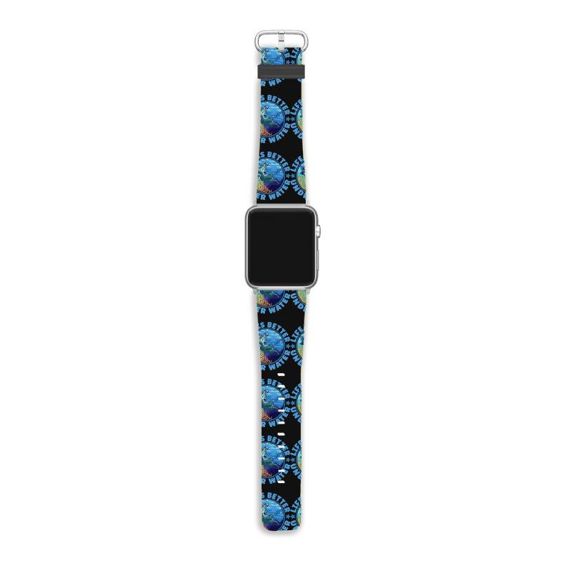 Life Is Better Under Water Marine Biology Scuba Diver Premium Apple Watch Band | Artistshot