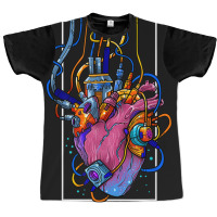 Cyborg Robot Heart Vaporwave Futuristic Cyberpunk Clothing Graphic T-shirt | Artistshot