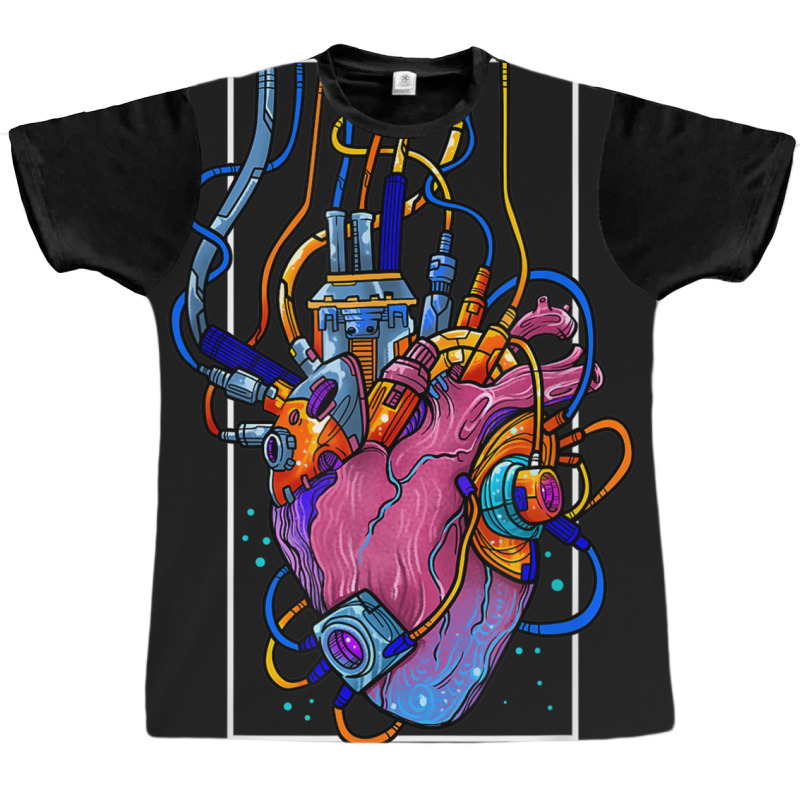 Cyborg Robot Heart Vaporwave Futuristic Cyberpunk Clothing Graphic T-shirt by AmandaGLeir | Artistshot