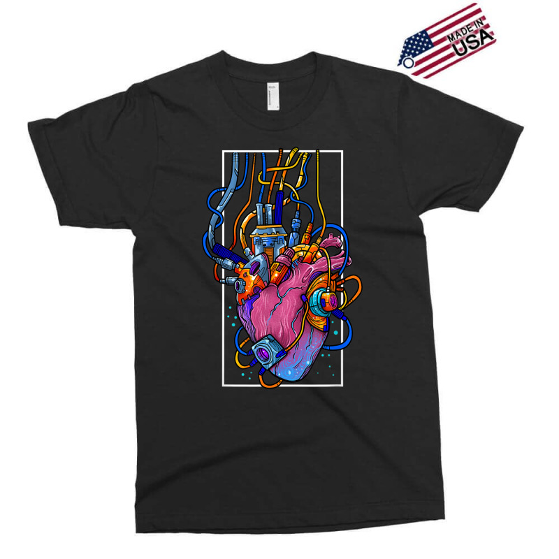 Cyborg Robot Heart Vaporwave Futuristic Cyberpunk Clothing Exclusive T-shirt by AmandaGLeir | Artistshot