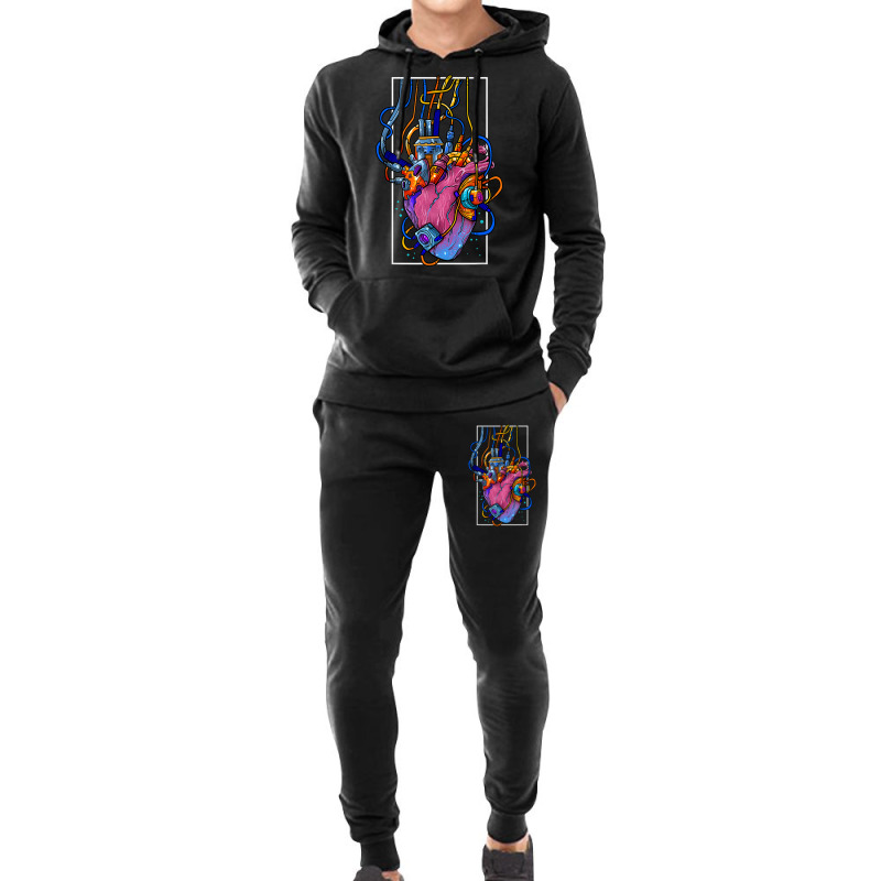 Cyborg Robot Heart Vaporwave Futuristic Cyberpunk Clothing Hoodie & Jogger set by AmandaGLeir | Artistshot