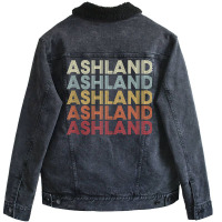 Ashland Virginia Ashland Va Retro Vintage Text Tank Top Unisex Sherpa-lined Denim Jacket | Artistshot