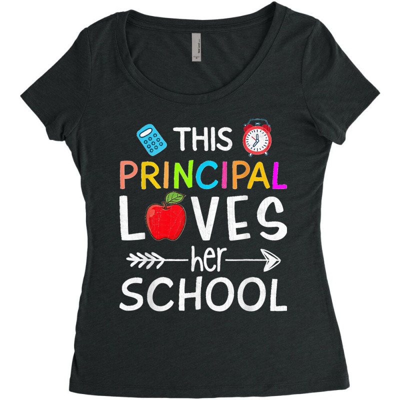 Happy Back To School This Principal Loves Her School Women's Triblend Scoop T-shirt by KelcieWhite | Artistshot