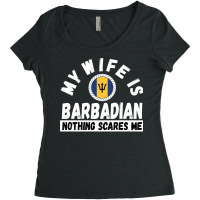 Barbadian Wife Barbados Heritage Roots Flag Husband Wedding Pullover H Women's Triblend Scoop T-shirt | Artistshot