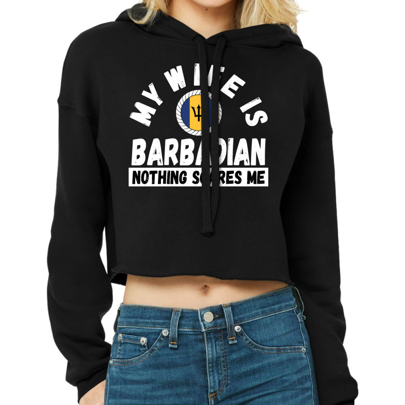 Barbadian Wife Barbados Heritage Roots Flag Husband Wedding Pullover H Cropped Hoodie by alicakarste3vs | Artistshot