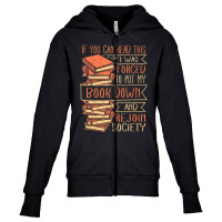 Bookworm Bookaholic I Was Forced To Put My Book Down Youth Zipper Hoodie | Artistshot