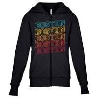 Boston Massachusetts Retro Vintage Boston Souvenir Boston Youth Zipper Hoodie | Artistshot