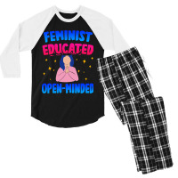 Feminist, Educated, Open-minded Men's 3/4 Sleeve Pajama Set | Artistshot