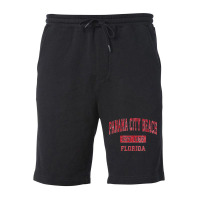 Panama City Beach Florida Fl Vintage Sports Design Red Desig Fleece Short | Artistshot