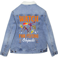 Circus For Kids Watch For Flying Objects T Shirt Unisex Sherpa-lined Denim Jacket | Artistshot