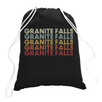 Granite Falls Minnesota Granite Falls Mn Retro Vintage Text Long Sleev Drawstring Bags | Artistshot