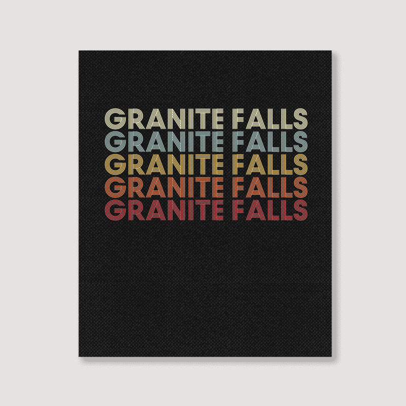 Granite Falls Minnesota Granite Falls Mn Retro Vintage Text Long Sleev Portrait Canvas Print | Artistshot