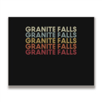 Granite Falls Minnesota Granite Falls Mn Retro Vintage Text Long Sleev Metal Print Horizontal | Artistshot