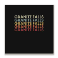 Granite Falls Minnesota Granite Falls Mn Retro Vintage Text Long Sleev Metal Print Square | Artistshot