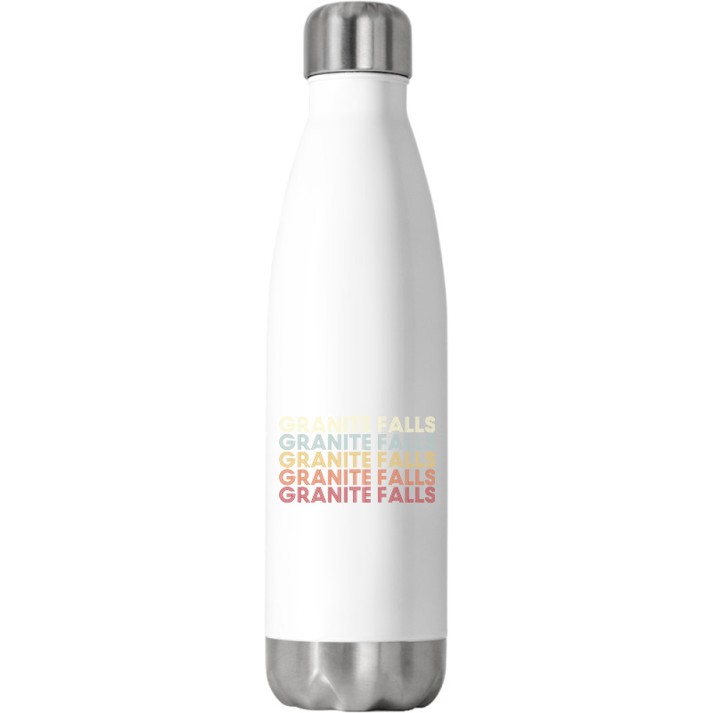 Granite Falls Minnesota Granite Falls Mn Retro Vintage Text Long Sleev Stainless Steel Water Bottle | Artistshot