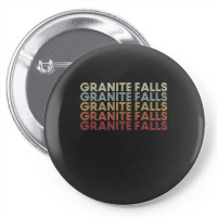 Granite Falls Minnesota Granite Falls Mn Retro Vintage Text Long Sleev Pin-back Button | Artistshot