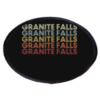 Granite Falls Minnesota Granite Falls Mn Retro Vintage Text Long Sleev Oval Patch | Artistshot