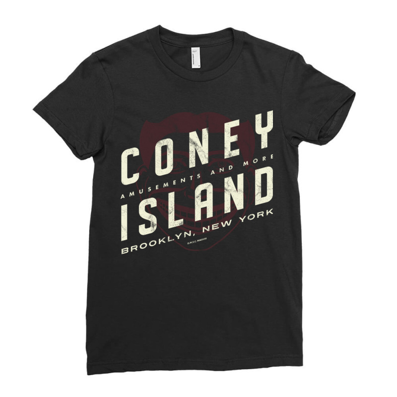 Coney Island New York Steeplechase Ladies Fitted T-Shirt by JudyRowena | Artistshot