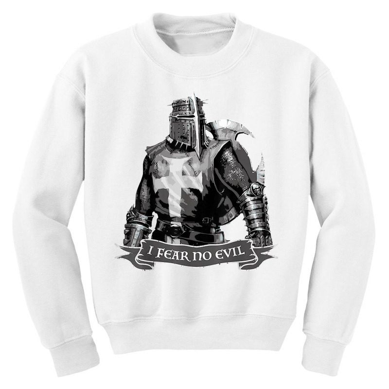 Crusader I Fear No Evil Knight Templar Warrior Of God T Shirt Youth Sweatshirt | Artistshot