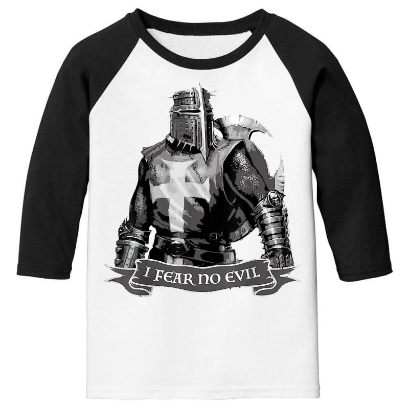 Crusader I Fear No Evil Knight Templar Warrior Of God T Shirt Youth 3/4 Sleeve | Artistshot