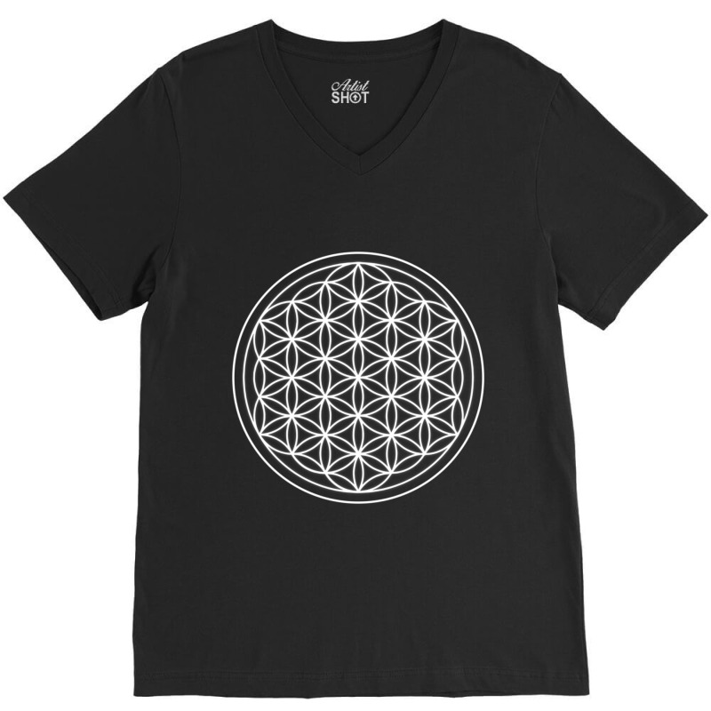 Flower Of Life Sacred Geometry V-Neck Tee by femalesbaubles | Artistshot