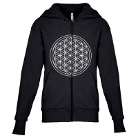 Flower Of Life Sacred Geometry Youth Zipper Hoodie | Artistshot