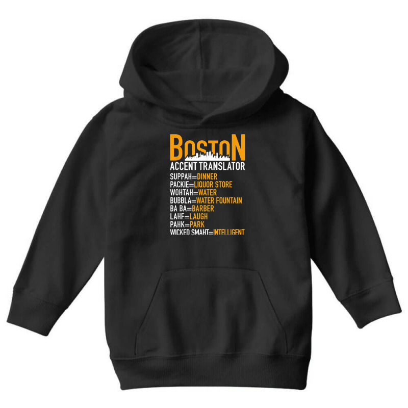 Wicked Smaht Funny Boston Accent Translator Bostonians Gifts Youth Hoodie | Artistshot