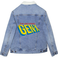 The Uncaring Gen X Vintage Distressed Superhero Co Unisex Sherpa-lined Denim Jacket | Artistshot