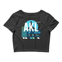 Auckland Akl Airport Code Baggage Tag Crop Top | Artistshot