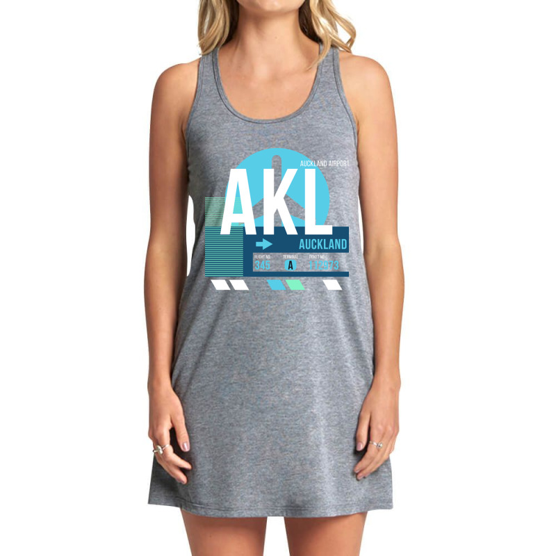 Auckland Akl Airport Code Baggage Tag Tank Dress by SandraDelpha | Artistshot