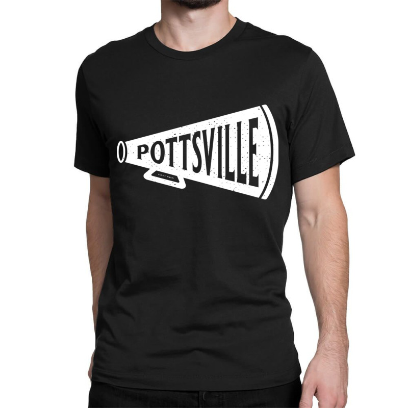 Vintage Megaphone Pottsville Maroons White Pottsville Wordmark Classic T-shirt by JeremyHurley | Artistshot