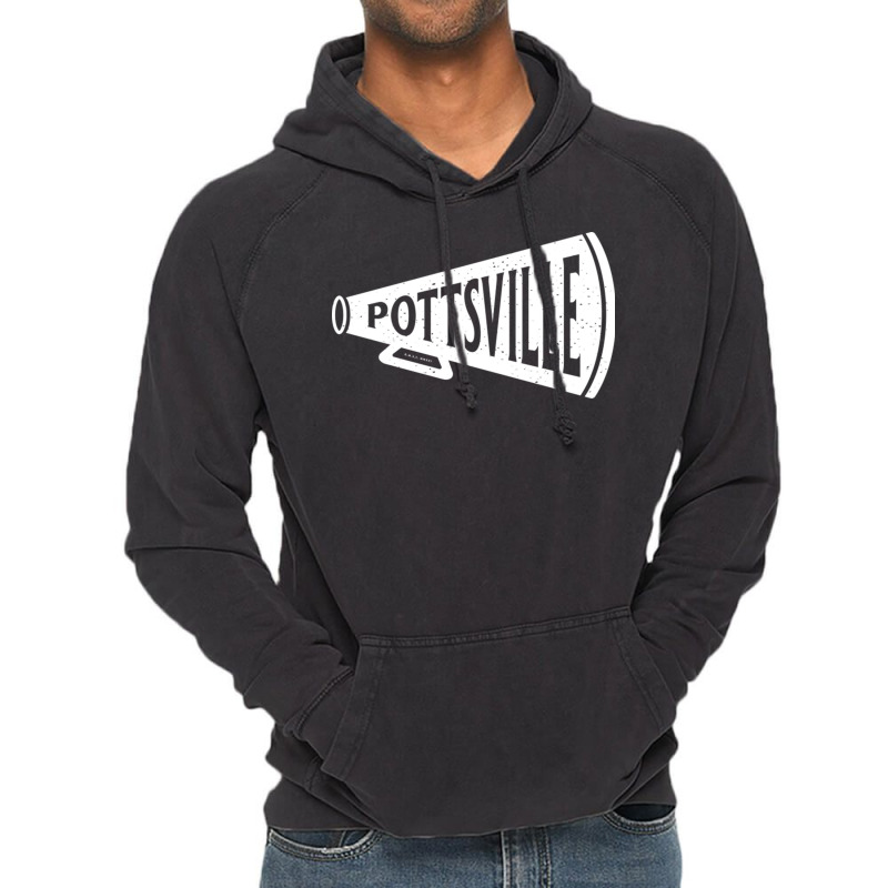 Vintage Megaphone Pottsville Maroons White Pottsville Wordmark Vintage Hoodie by JeremyHurley | Artistshot