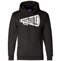 Vintage Megaphone Pottsville Maroons White Pottsville Wordmark Champion Hoodie | Artistshot